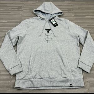 Under Armour Project Rock Rival Fleece Hoodie ~ Grey 1386874 | Men's: L *NWT